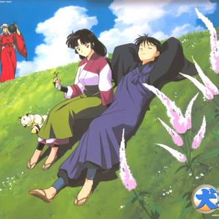 Relaxing cartoon character desktop wallpaper