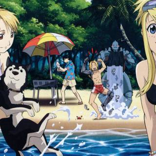 Relaxing cartoon character desktop wallpaper