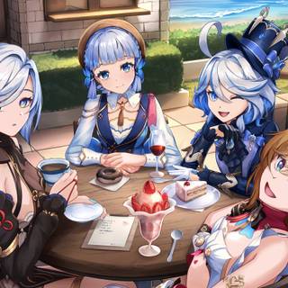 Relaxing cartoon character desktop wallpaper