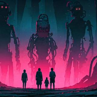 Relaxing cartoon character desktop wallpaper