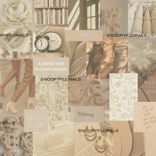 Beige aesthetic laptop wallpaper