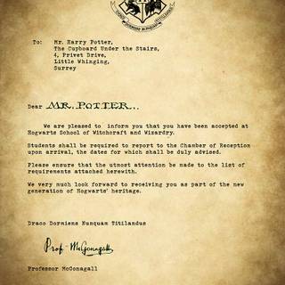 Hogwarts letter wallpaper
