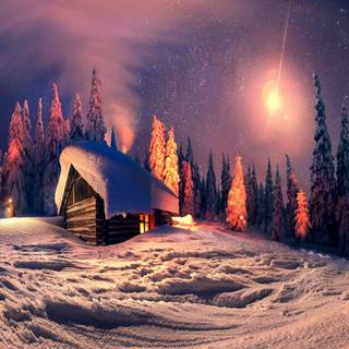 Winter landscape computer wallpaper