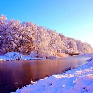 Winter landscape computer wallpaper