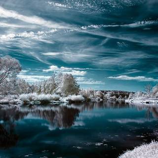 Winter landscape computer wallpaper