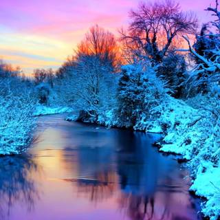 Winter landscape computer wallpaper