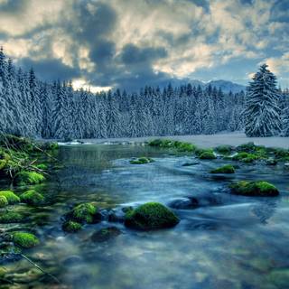 Winter landscape computer wallpaper
