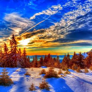 Winter landscape computer wallpaper