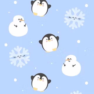 Penguins Christmas wallpaper