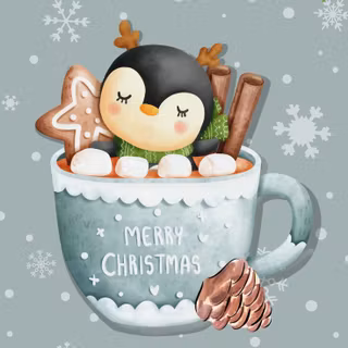 Penguins Christmas wallpaper