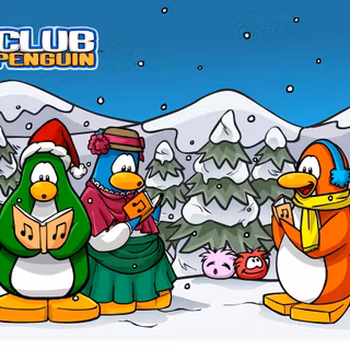 Penguins Christmas wallpaper
