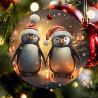 Cute Christmas penguin wallpaper