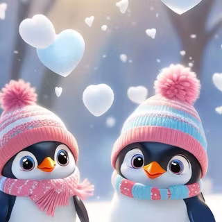 Penguins Christmas wallpaper