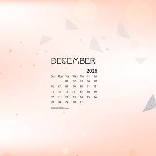 December 2026 calendar wallpaper