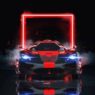 Neon sports car wallpaper
