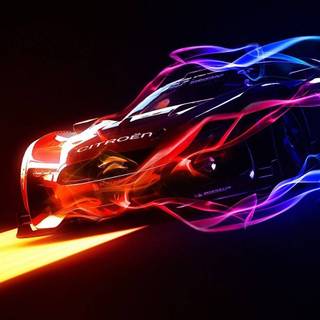 Neon sports car wallpaper