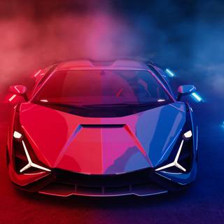 Neon sports car wallpaper