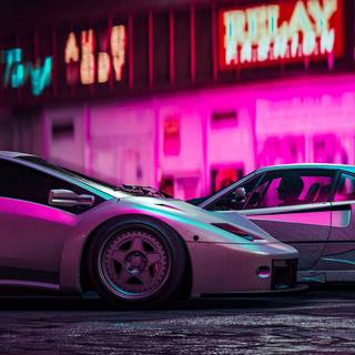 Neon sports car wallpaper