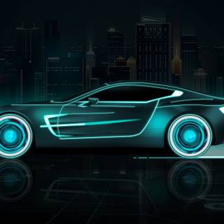 Neon sports car wallpaper