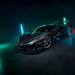 Neon sports car wallpaper
