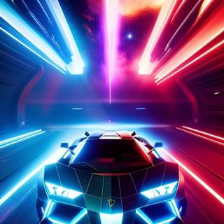 Neon sports car wallpaper