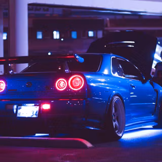 Neon sports car wallpaper