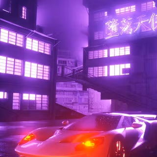 Neon sports car wallpaper