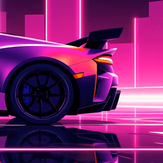Neon sports car wallpaper