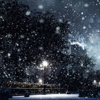 Anime winter cityscape wallpaper