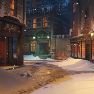 Anime winter cityscape wallpaper