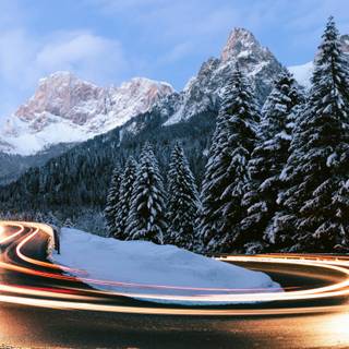 4k road winter wallpaper