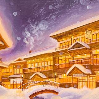 Anime winter cityscape wallpaper