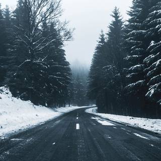 4k road winter wallpaper