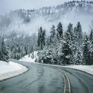4k road winter wallpaper