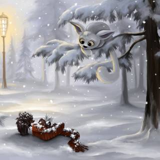 Winter fantasy art wallpaper