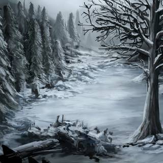 Winter fantasy art wallpaper