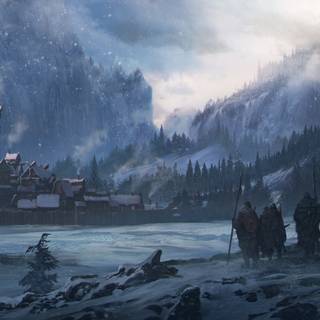 Winter fantasy art wallpaper