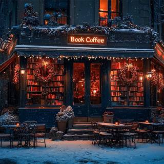 Dark academia winter desktop wallpaper