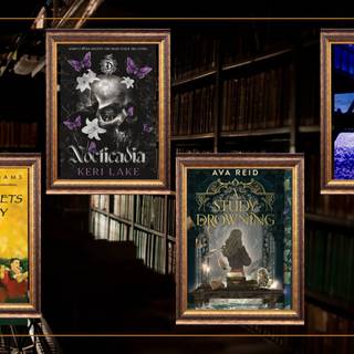 Dark academia winter desktop wallpaper