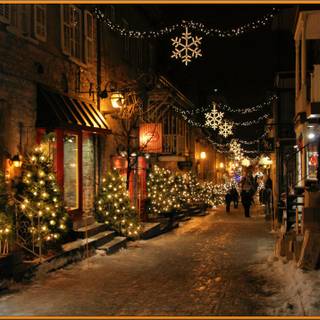 Winter city lights wallpaper