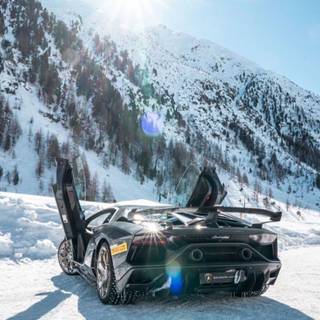Winter sports car wallpaper
