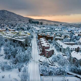 Winter city landspace wallpaper