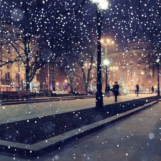 Winter city lights wallpaper