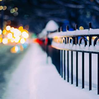 Winter city landspace wallpaper