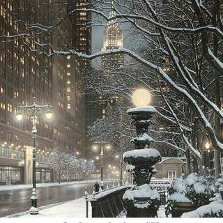 Winter city lights wallpaper