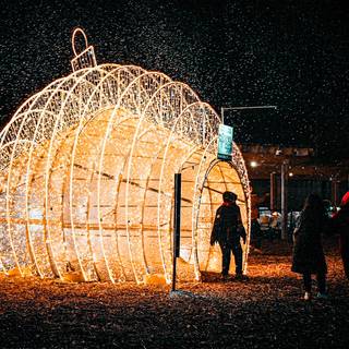 Winter city lights wallpaper