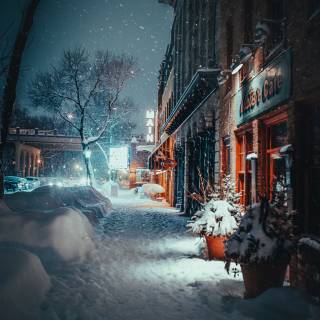 Winter city lights wallpaper