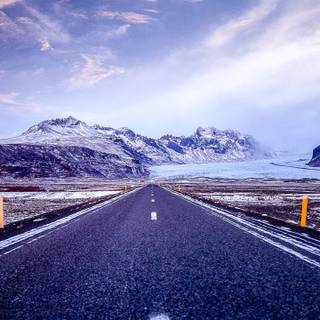 3440x1440 winter road wallpaper