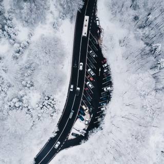 3440x1440 winter road wallpaper