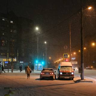 Winter city lights wallpaper